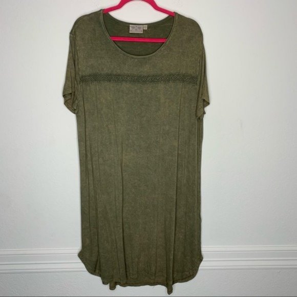Dantelle Dresses & Skirts - Dantelle Rusted Green Tee Dress Size 1X